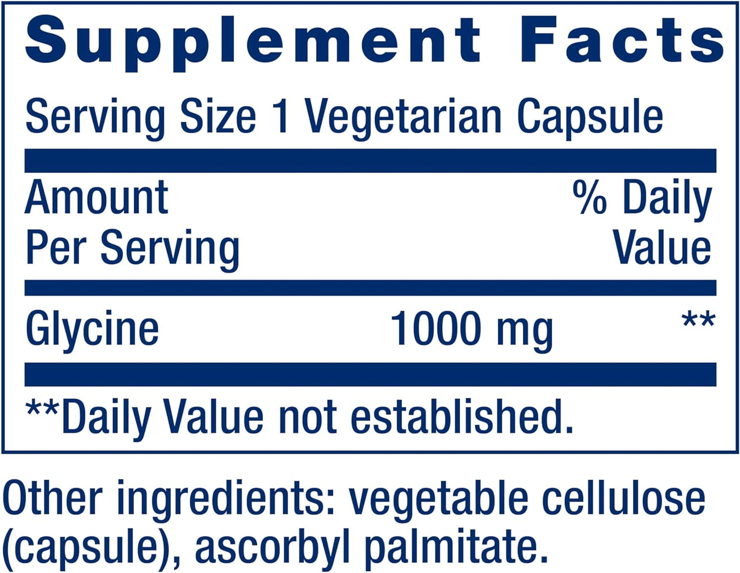 Glycine 1000 mg 100 Vegetarian Capsules